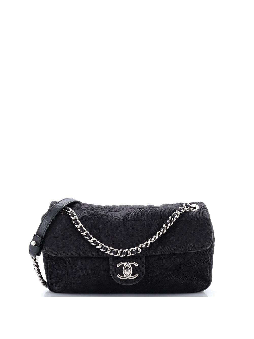 Chanel Chain Flap Bag Camellia Denim #371009C39B
